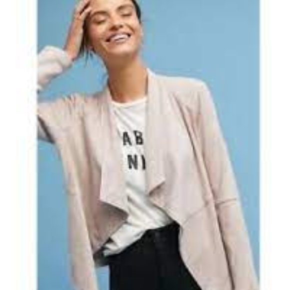 BB Dakota Women's Taupe Reversible Faux Leather Open Front Jacket Coat - Picture 11 of 16